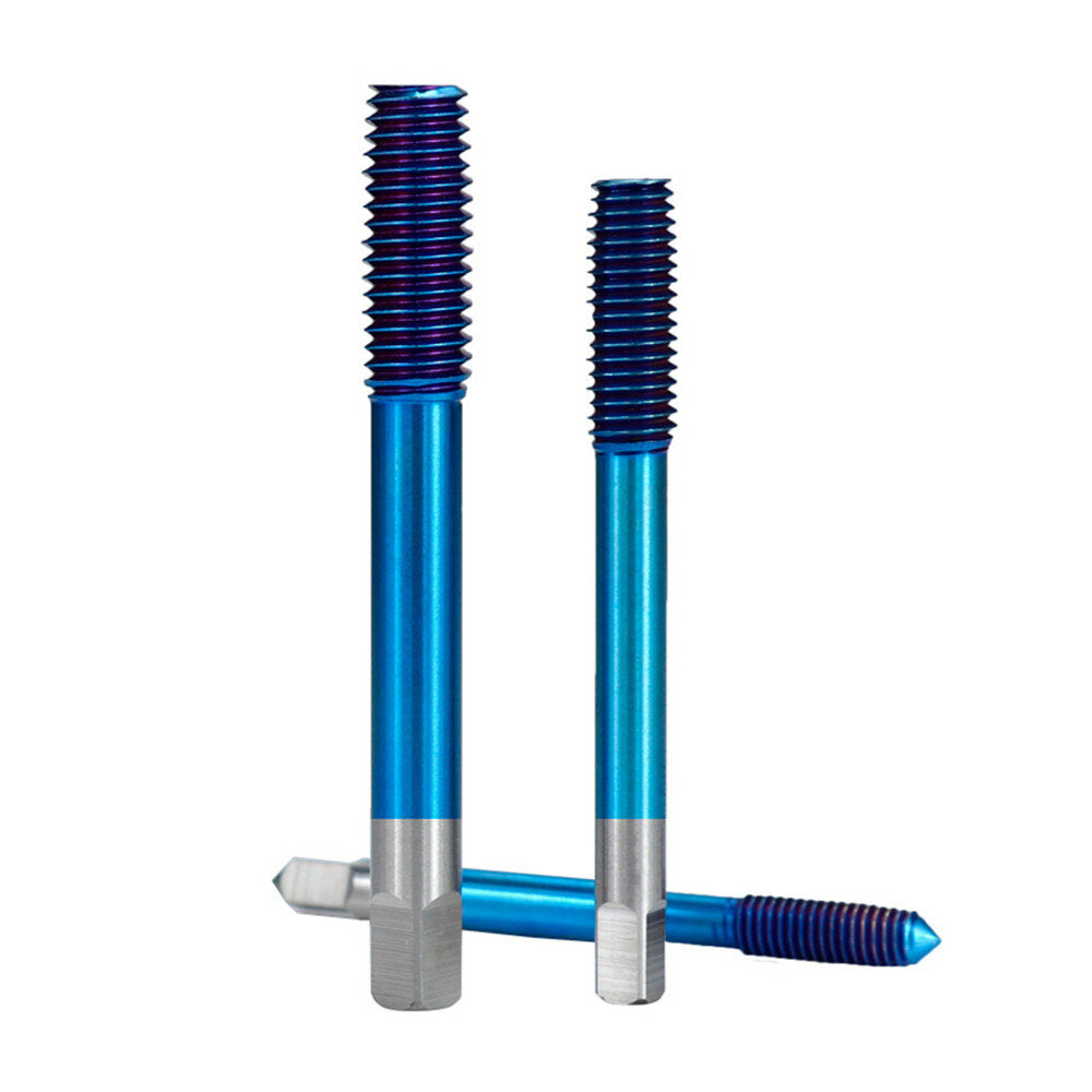 Blue Nano Flute-less Forming Machine Taps M2-M12 Metric Machine Plug Tap Extrusion Taps HSS Thread Screw Tap Drill