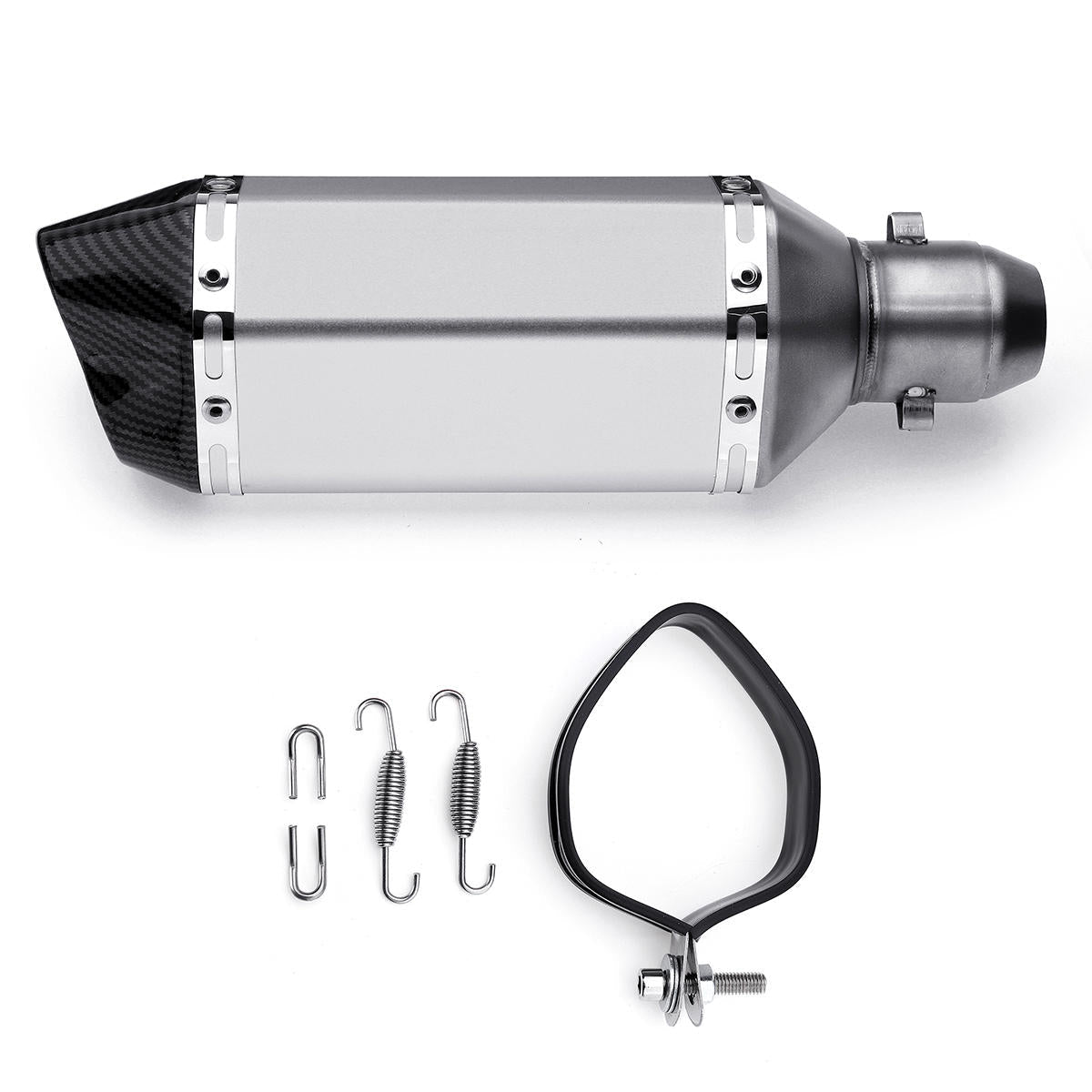 310mm Sliver Universal Motorcycle Dirt Bike ATV Exhaust Muffler Pipe DB Killer 38-51mm
