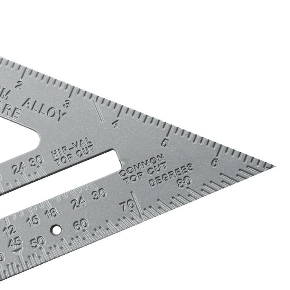 7" Aluminum Alloy Triangle Ruler - 45° Right Angle Gauge for Woodworking & Decoration, 1mm Resolution