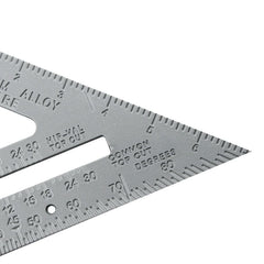 7" Aluminum Alloy Triangle Ruler - 45° Right Angle Gauge for Woodworking & Decoration, 1mm Resolution