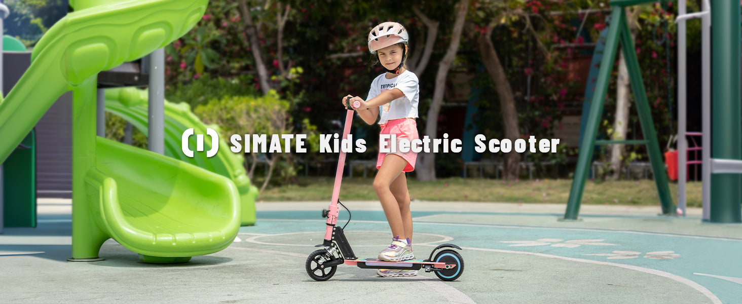 Kids Electric Scooter, 21.6V 2.5Ah, 130W Motor, Max Speed 14KM/H, 6.5in Folding Electric Scooter, 5-8KM Range, Max Load 70Kg Children Electric Scooter