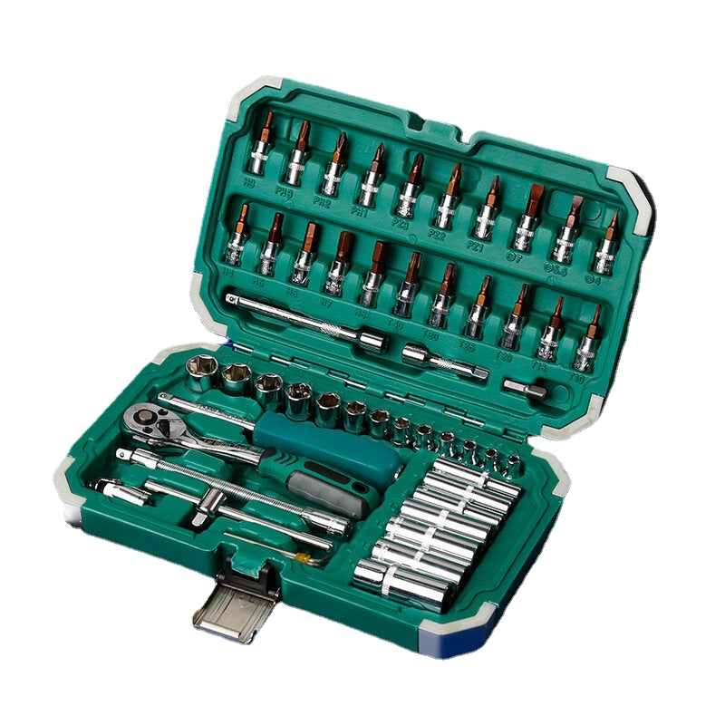 53PCS Set Car Repair Auto Repair Tool Box Ratchet Wrench Socket Car Repair Tool Set