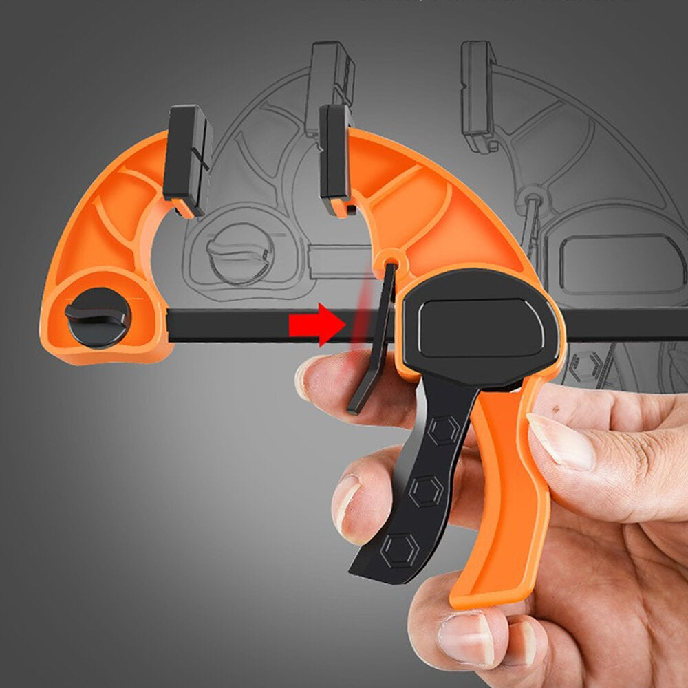 6-Inch Ratcheting F Clamp with Nylon Jaws, 160mm Clamping Capacity, Strong & Lightweight, 1 or 2 PCS Options