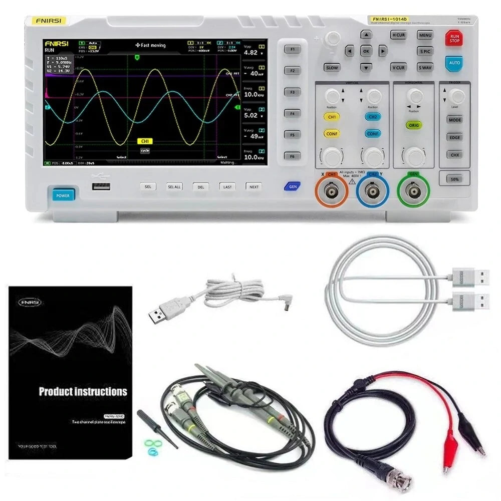 7 Inch TFT LCD Display Screen 2 In 1 Dual Channel Input Storage Oscilloscope Digital Signal Generator