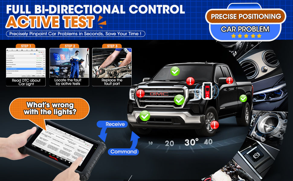 Car Diagnostic Tool OBD2 Bi-Directional Scanner All System Scan Tool ECU Coding Upgraded MK906BT MS906BT