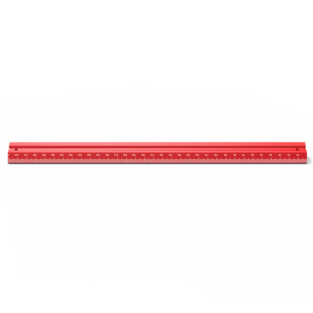 CNC Precision Woodworking Ruler - Durable Aluminum Alloy, V-Shaped, 12" & 330mm, Vertical/Horizontal Measurements