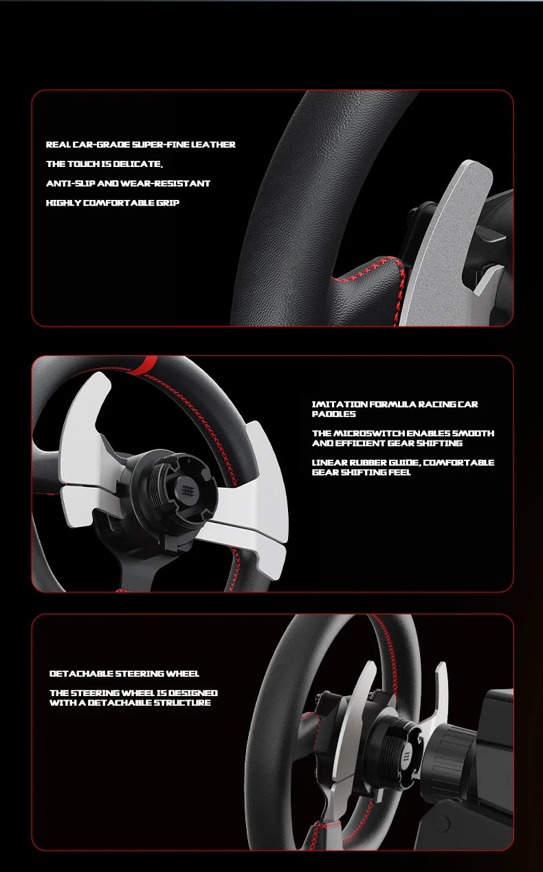 3.2Nm Direct Drive Racing Wheel Force Feedback Gaming Steering Wheel Hall Magnetic Pedals Gaming Controller Plug and Play for PC PS3/PS4 for Xbox One Switch