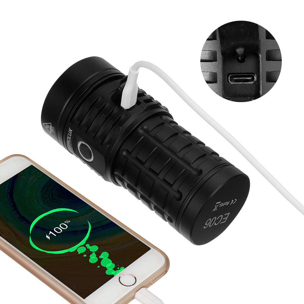 6*XHP50.2 16000lm High Lumen Strong 21700 Flashlight Anduril 2 UI 566m Long Range Powerful LED Torch