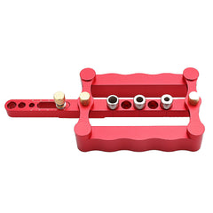 Self-Centering Doweling Jig for Woodworking, 6/8/10mm Drilling Tools, Durable Aluminum & Steel, Adjustable Stop