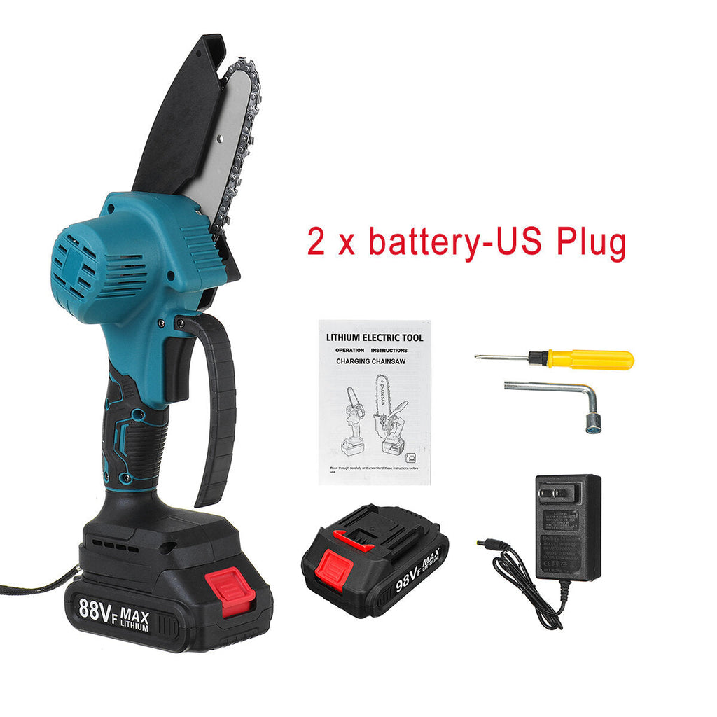 4" 88VF Cordless Electric Chainsaw Rechargeable Woodworking Saw Wood Cutter