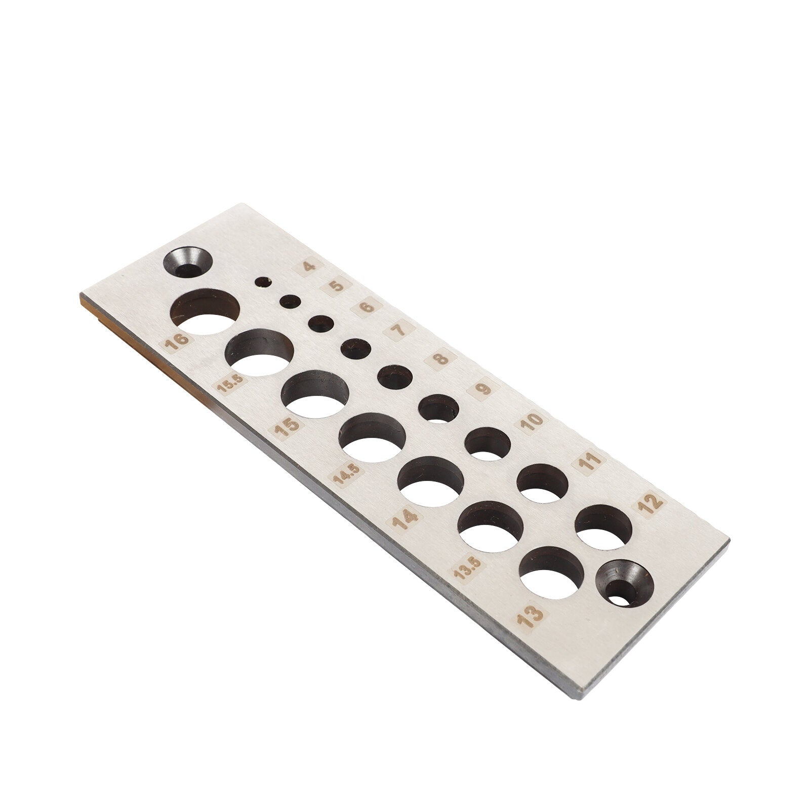 Steel Dowel Plate Maker with 17 Holes for Woodworking - Metric & Imperial Sizes, Perfect for Hardwood & Softwood