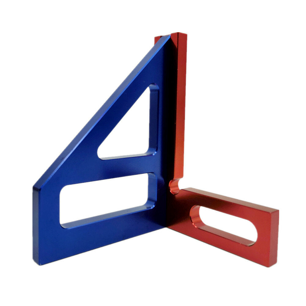 Aluminum Alloy 45/90 Degree Woodworking Square Protractor Miter Triangle Drawing Line Ruler Layout Height Gauge