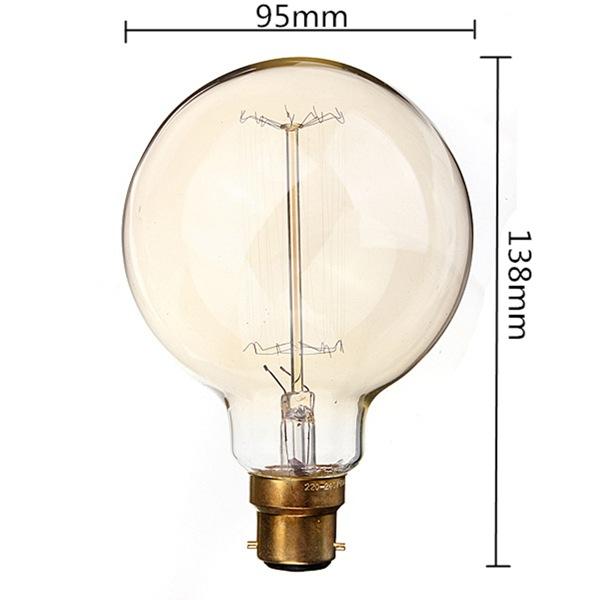 60W 110/220V 138mm x 95mm Incandescent Bulbs Retro Bulb