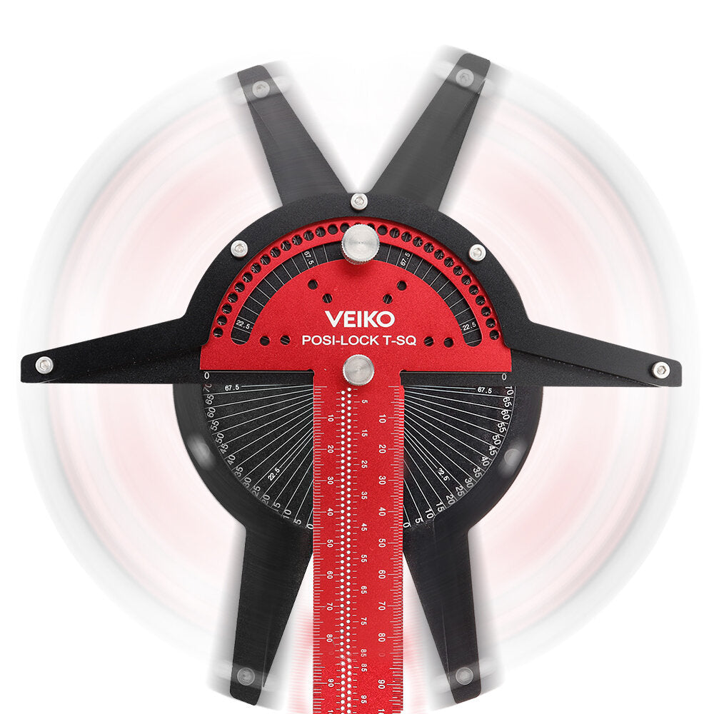 300mm Angle Positioning T Square Ruler - Adjustable 0-75° with 5° Increments for Woodworking and Carpentry Tools