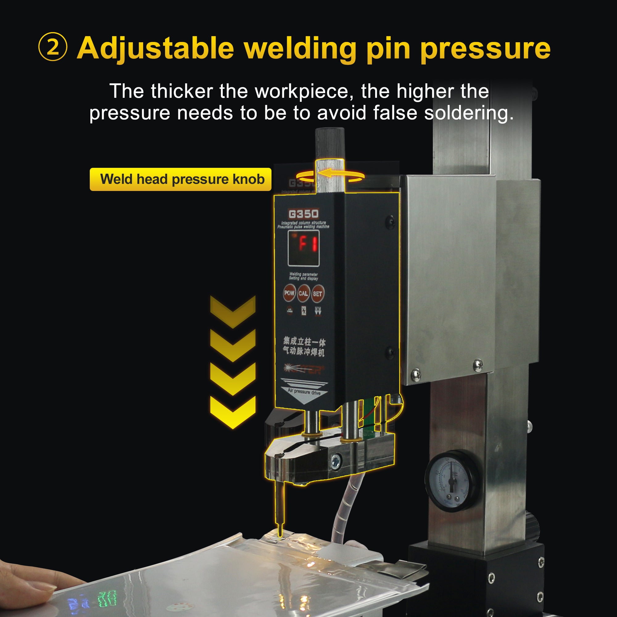 Pneumatic Column Spot Welder 6KG Pressure Butt Welding Machine For Lithium Battery Pack