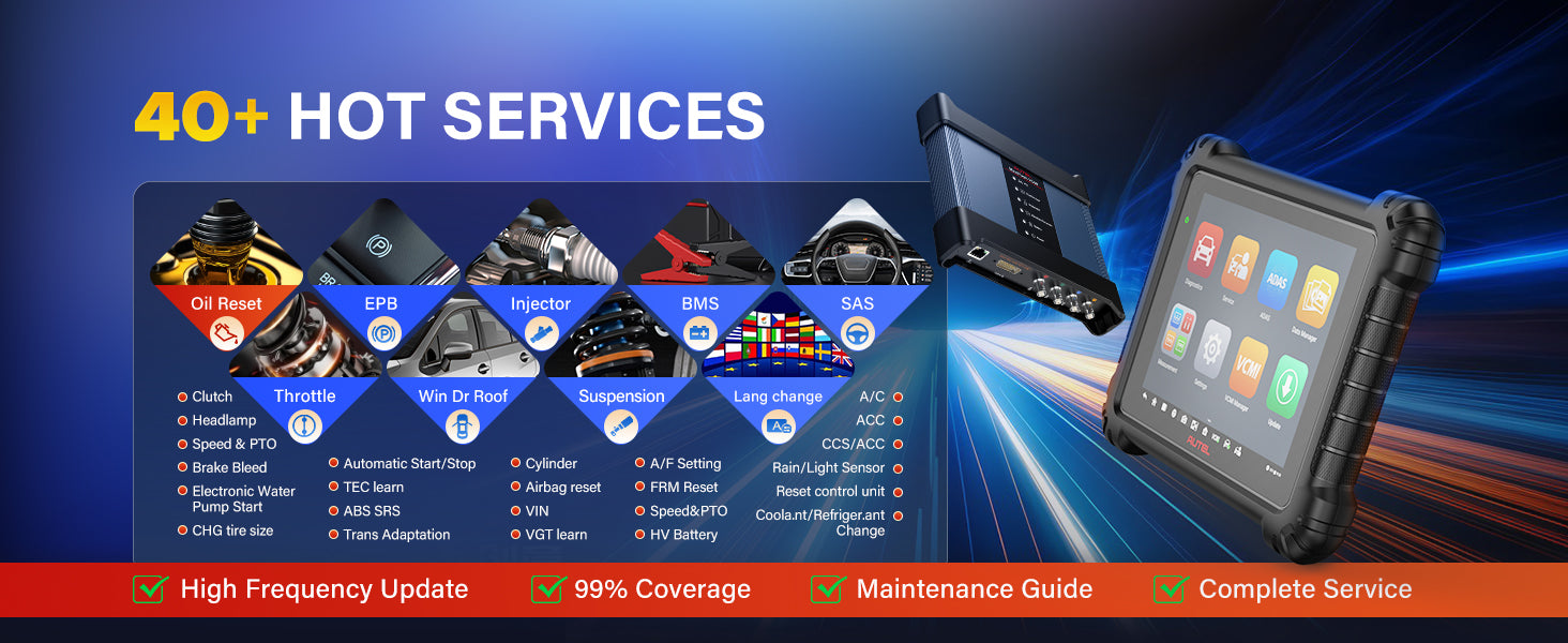 Advanced Diagnostic Tool Features Topology Mapping ECU Programming 5-in-1 VCMI Active Test 40+ Services Auto Scan Android 7.0