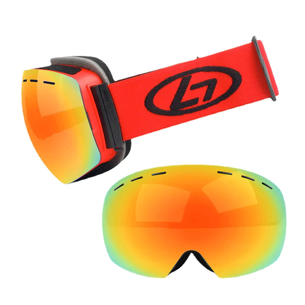 Unisex Double-layer Ski Goggles Spherical Professional Dual-lens Anti-fog Windproof Goggles