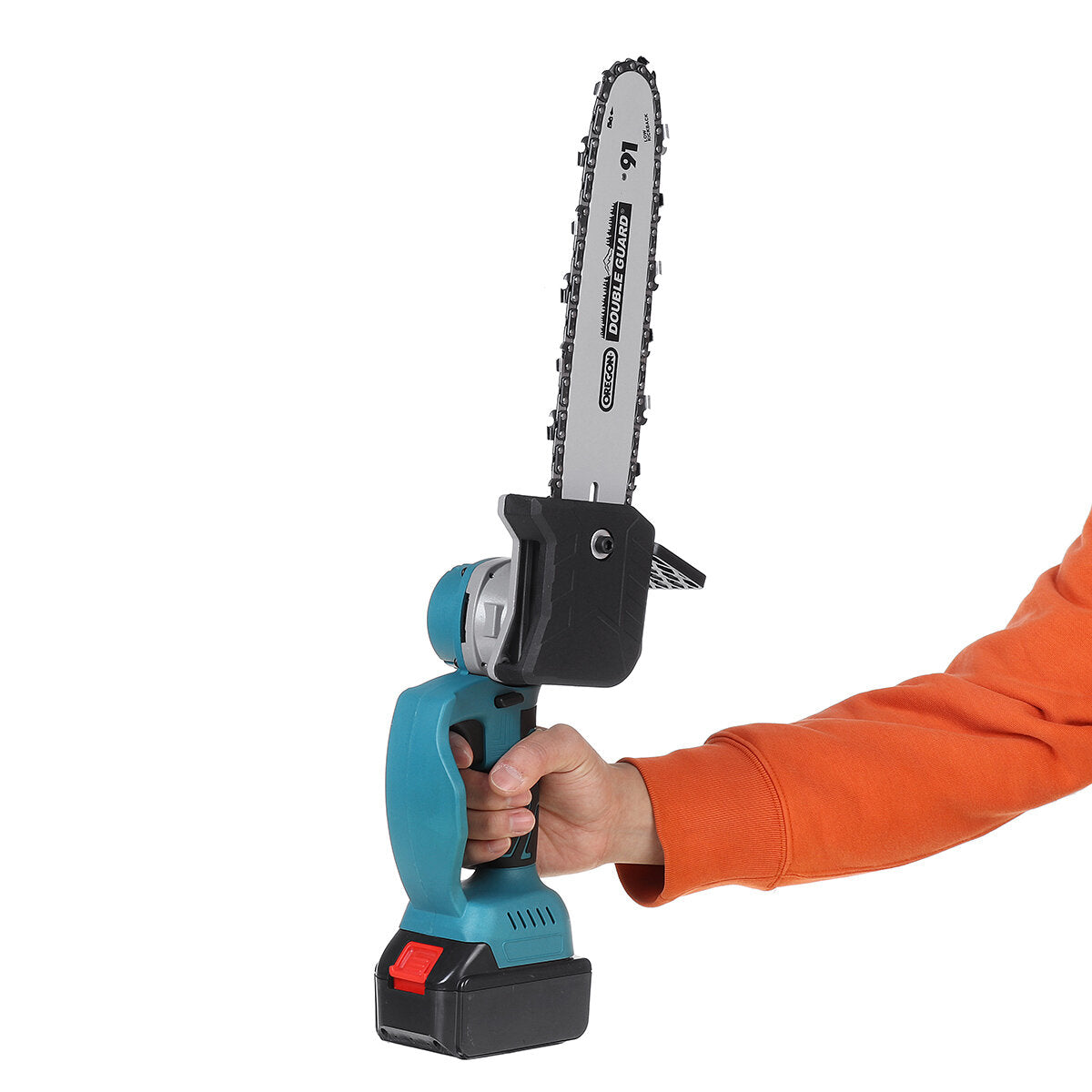 21V Cordless Electric Chain Saw Wood Mini Cutter One-Hand Saw Woodworking Tool
