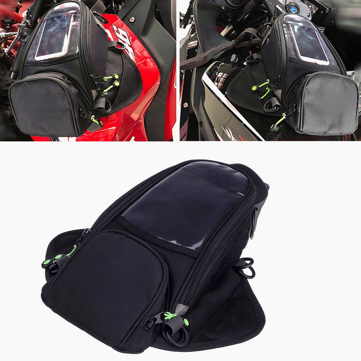 Motorcycle Oil Fuel Tank Bag Saddlebags Magnetic Waterproof For Phone GPS
