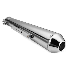 2X Motorcycle Cafe Racer Rear Exhaust Pipe with Sliding Bracke Silver Universal