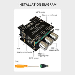 Bluetooth Digital Power Amplifier Board Module 2.0 Stereo Dual Channel 30W+30W with High and Low Tone