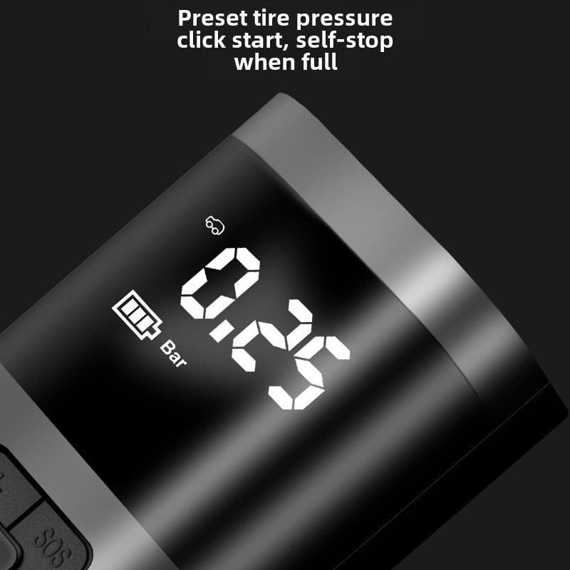 Bike Air Compressor Mini Electrical Air Pump with LED Lamp Power Bank Function Portable Wireless Tire Inflatable Pump Inflator