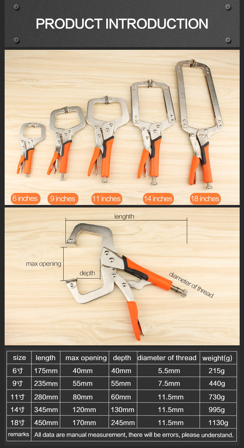 C Type D-type Crimping Pliers Square Mouth Rubber Handle Wood Working Fast Pliers