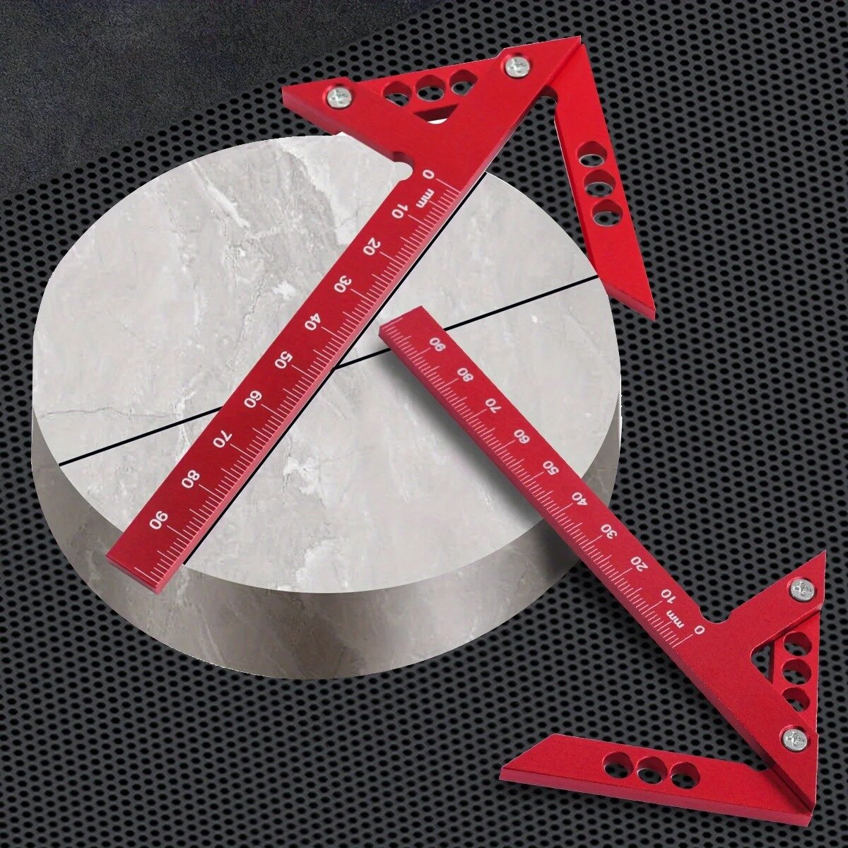 Precision Center Finder Tool - 45/90 Degree Angle Gauge, Durable Aluminum, Easy Grip, Compact for Woodworking Projects