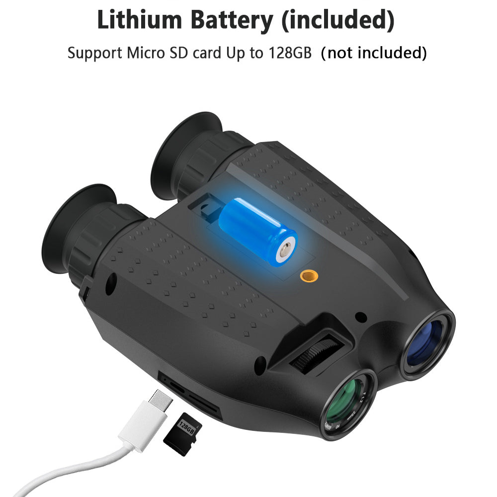 Optical Infrared Night Vision Binoculars with Dual-Screen, 6X Optical & 8X Digital Zoom, Ideal for Day/Night Use