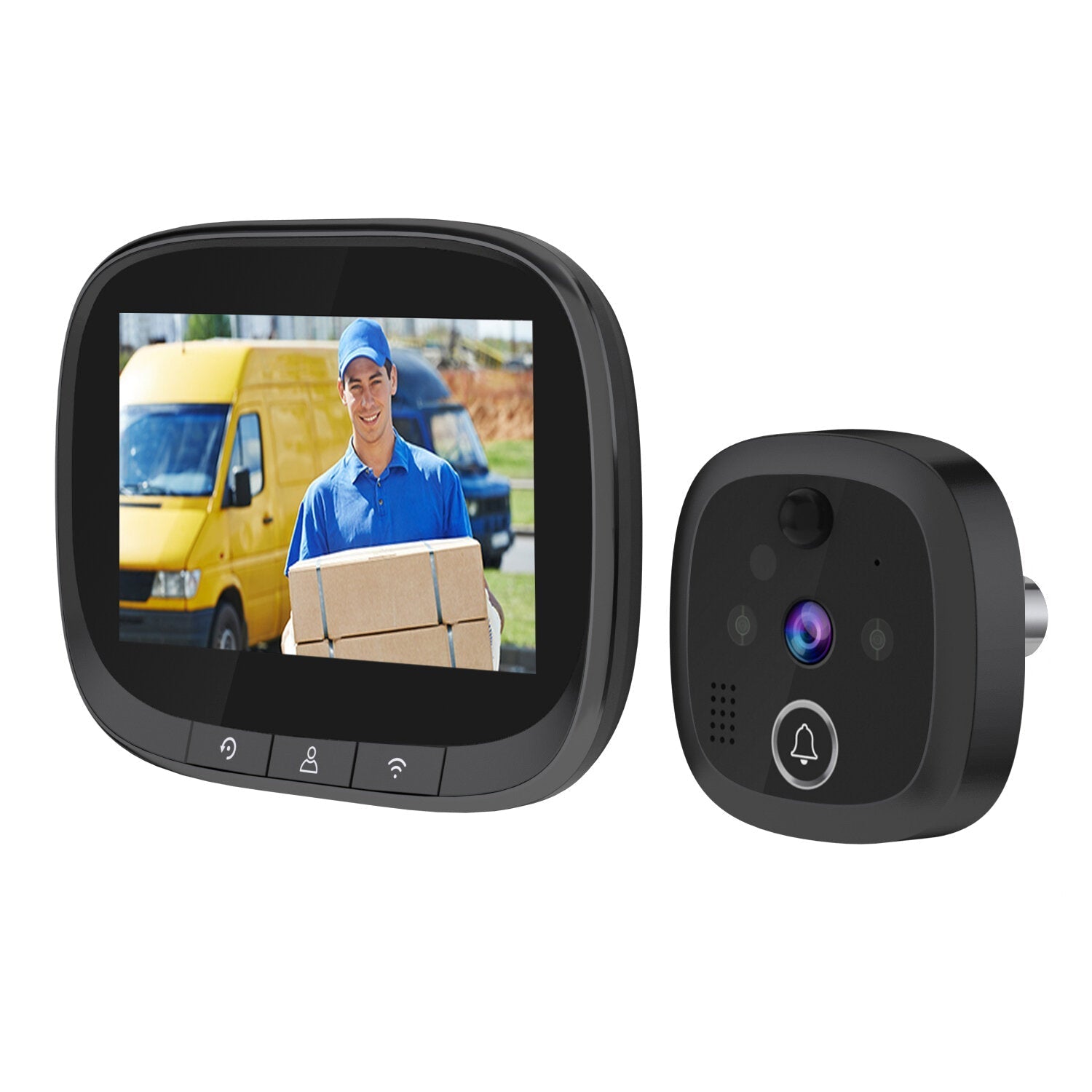 Wireless Doorbell 4.3inch WIFI IP Door Viewer HD Night Vision 120 can Take Photo and Video PIR Motion Detection Two Way Audio