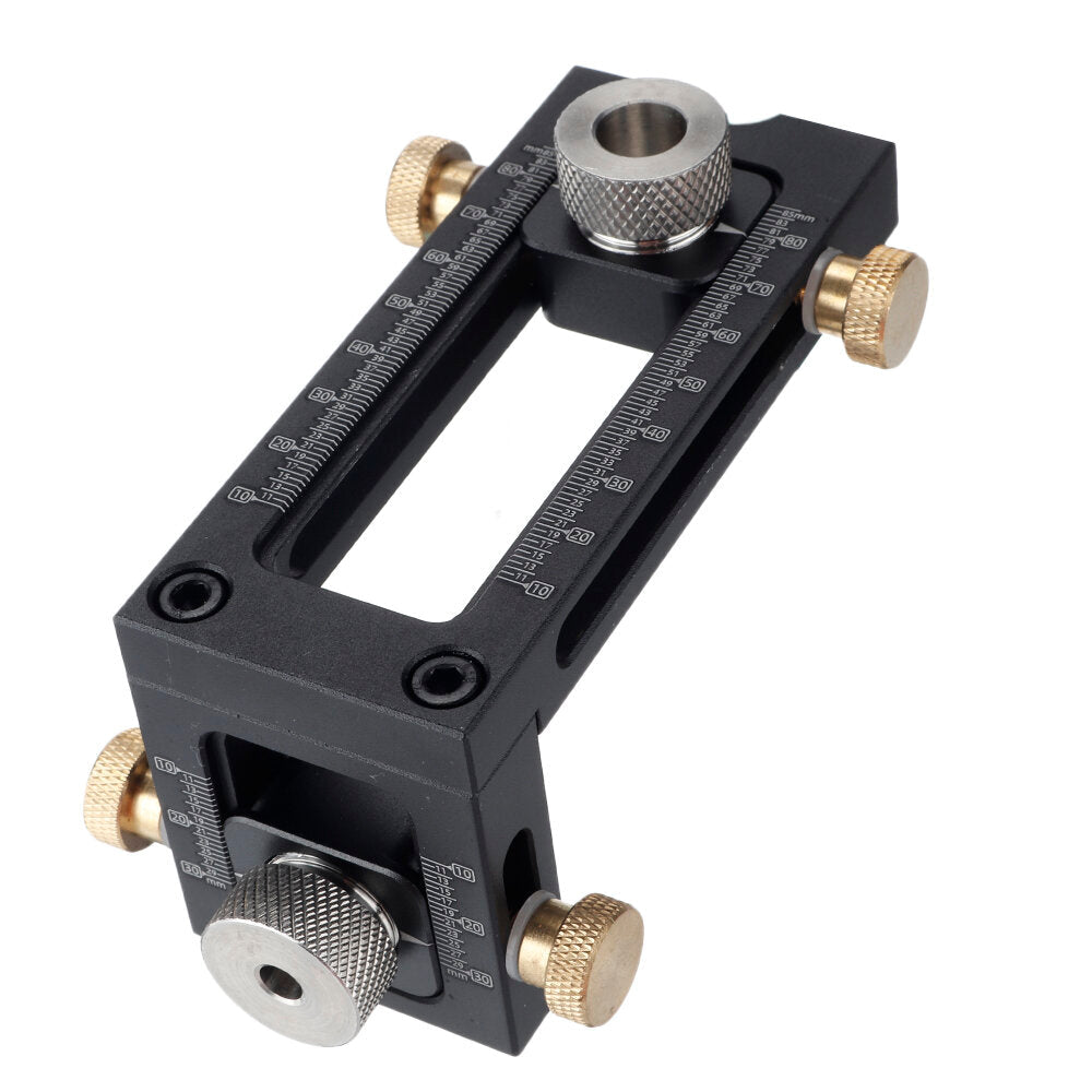 2 In 1 Adjustable Baby Bed Screw Drill Locator Kit with 4 Drill Bushings, Aluminum Alloy, Black/Silver, Precision Guide