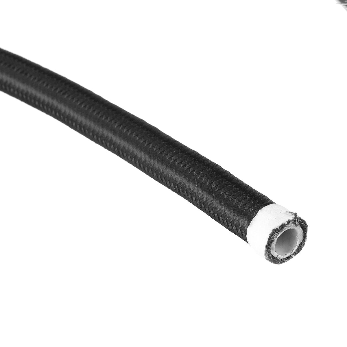 5FT AN3 AN4 AN6 AN8 AN10 Fuel Hose Oil Gas Line Pipe PTFE Nylon Stainless Steel Hose