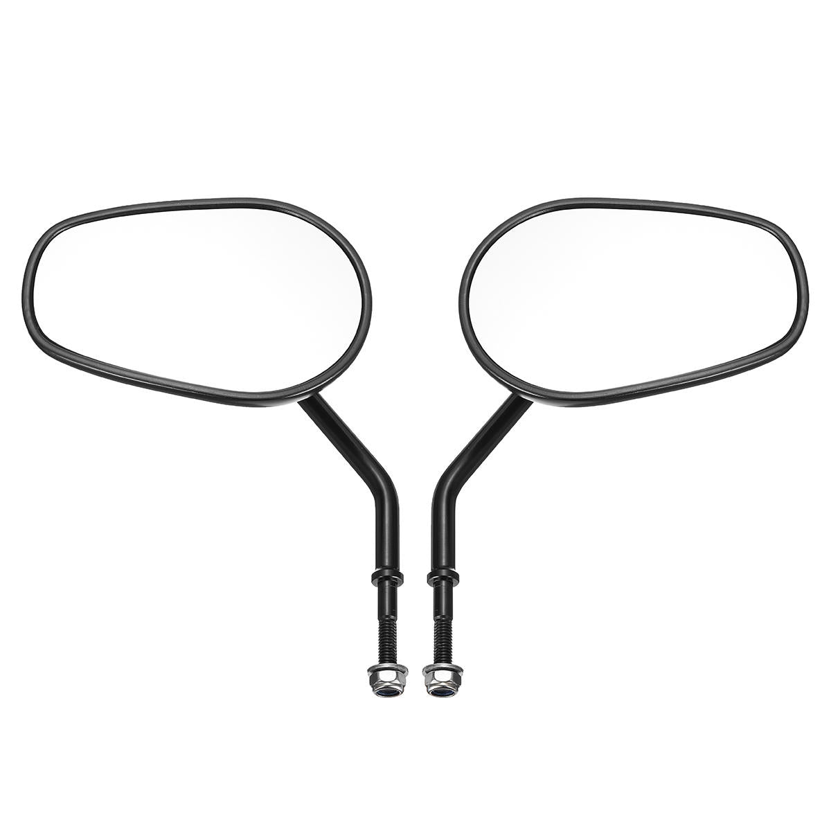 8mm Black Aluminum Alloy Left Right Rear View Side Motorcycle Mirrors