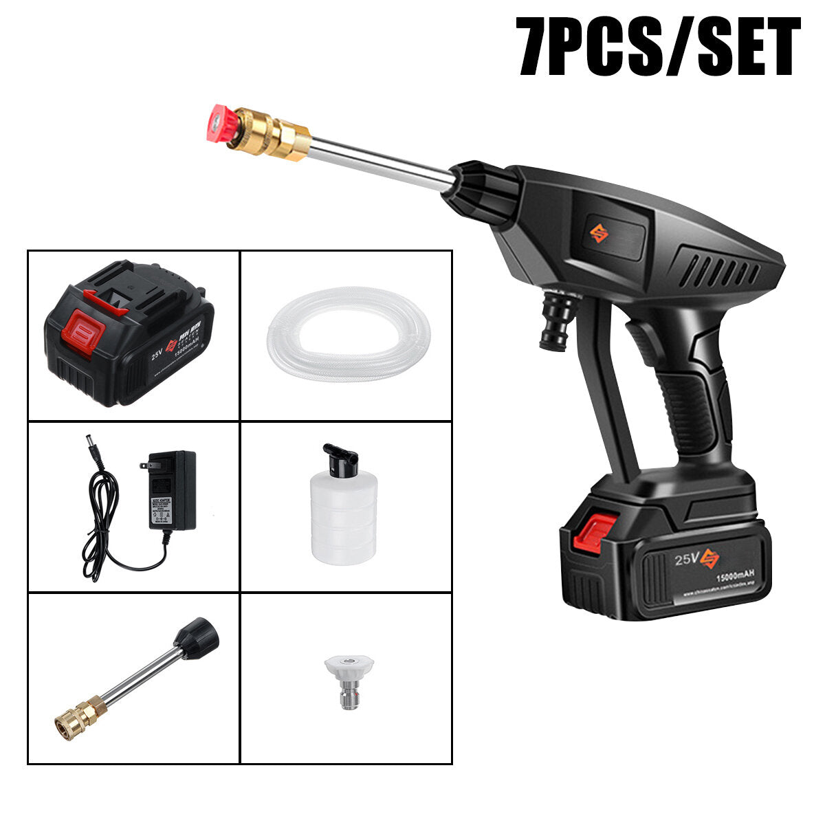 25V 30Bar Cordless High Pressure Car Washer Cleaner for Car Cleaning Wash