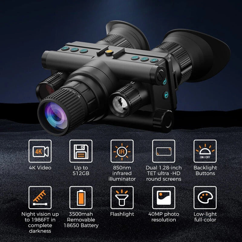 GreenZech Optic-600 Pro | 4K Night Vision Monocular | Dual OLED Display & 40MP Digital Infrared Observation Tool