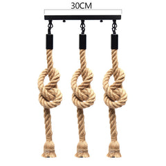 E27 Three Heads Industrial Pendant Lamp Holder Retro Vintage Edison Hemp Rope Ceiling Light AC110-220V
