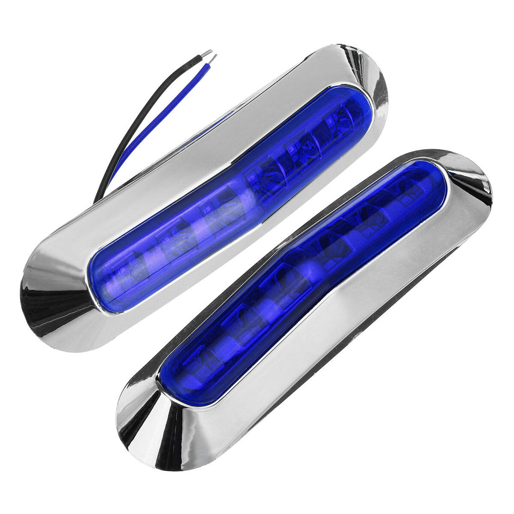 2PCS 6LED Side Marker Lights Lamp 12V 24V for Truck Trailer Caravan Lorry Van