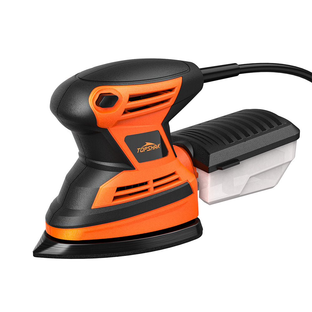 200W Mouse Detail Sander Small Sander with 12Pcs Sandpapers Dust Collection Box Hand Sander