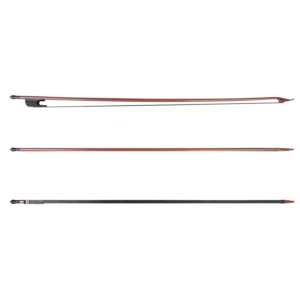 Classical Baroque Style Brazilwood Bow 4/4 Violin Bow Round Stick Black Horsehair Ebony Frog Light Bow