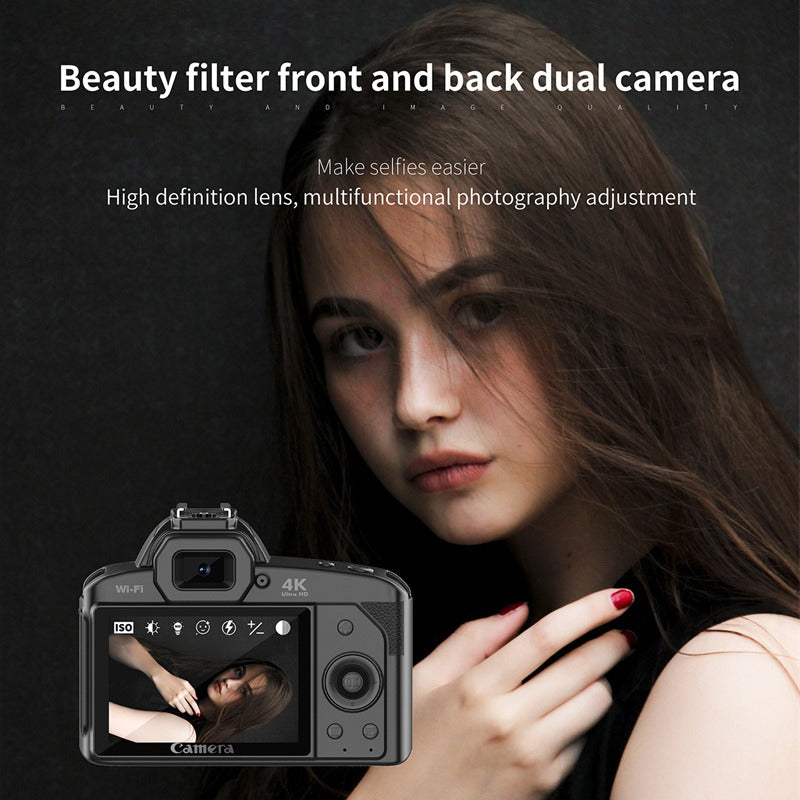 6400MP HD WiFi 4K Dual Lens Camcorder, 3" IPS Display, 16X Zoom, DSLR for YouTube Streaming & Vlogging