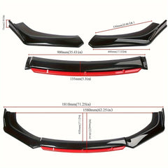 Car Front Bumper Lip Splitter Universal Aerodynamic Body Kit Spoiler Diffuser Protector Impact-Resistant Enhances Downforce Stylish