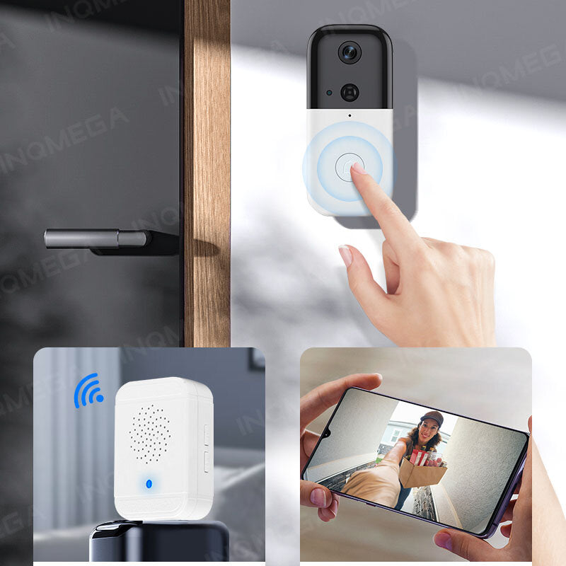 WIFI Doorbell Camera 140 Viewing Angle Video Calls Alarm Push PIR Detection Home Security Camera