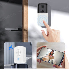 WIFI Doorbell Camera 140 Viewing Angle Video Calls Alarm Push PIR Detection Home Security Camera