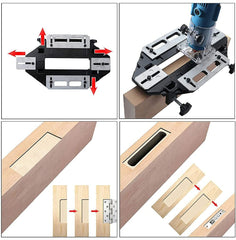 Multifunctional Wooden Door Slot Locator Kit - Aluminum Alloy, Quick Adjustment, Hinge & Lock Slotting Tool, 2.4" Clamping