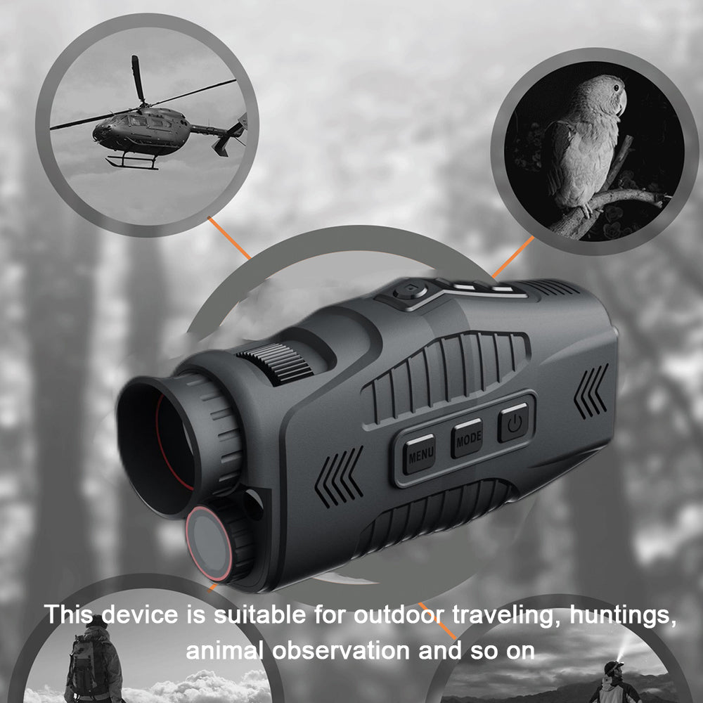 5X Digital Zoom Monocular, 960P HD Infrared Night Vision, Waterproof, 300M Range, Day/Night Dual Use, 7-Level Infrared Light