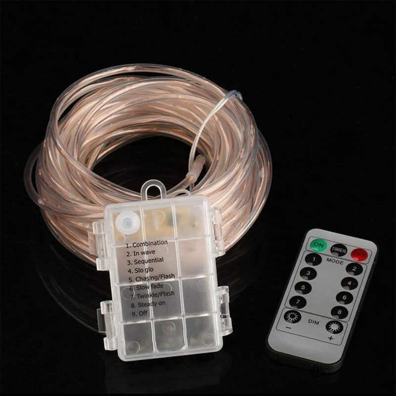 3M USB+Power Supply LED Matte Hose String Light Copper Wire Tube Strip Lamp Remote Control
