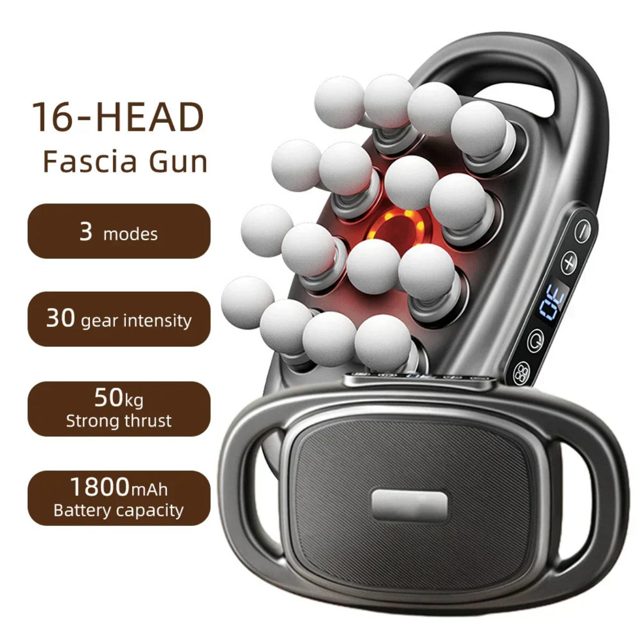 16-Head Body Massage Gun - Full Body Muscle Massager for Arms, Waist, Back, Thighs, Calves, Shoulders, and Feet