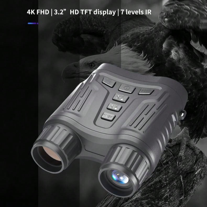 Dual Camera Night Vision Device with 3.2" HD Screen, 1080P Video, Infrared Light, Rechargeable Battery, and TF Card Support