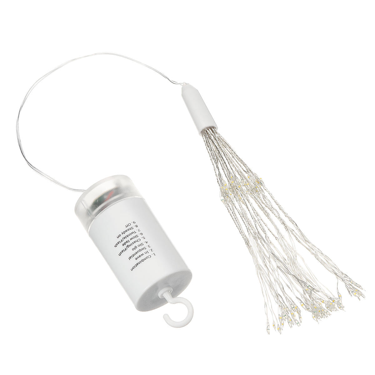 Battery Operated 198LED Dandelion Hanging String Light Silver Wire 8 Mode Dimmable Christmas Decor