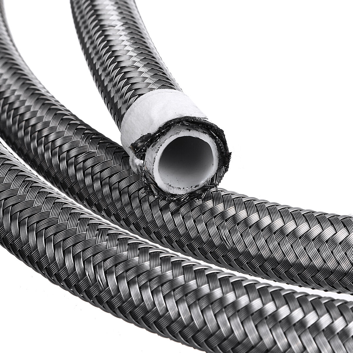 AN3 AN4 AN6 AN8 AN10 8FT 243.84cm Fuel Hose Oil Gas Line PTFE Stainless Steel Braided